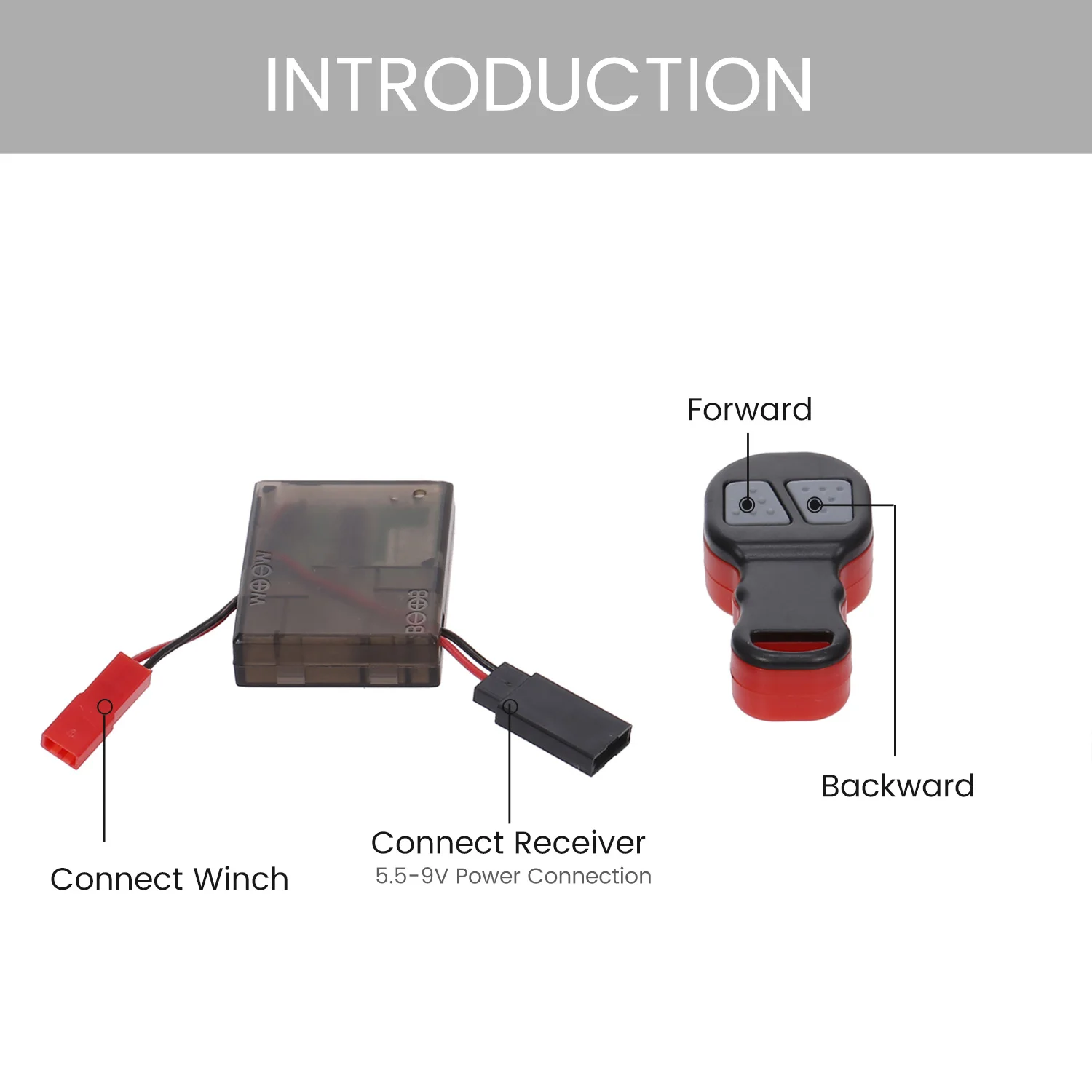 Metalowa wciągarka do samochodów RC, model symulacyjny systemu zdalnego sterowania wciągarką do samochodów RC typu crawler 1/10 Axial SCX10 90046 TRX4 TRX6 Gen8 Redcat