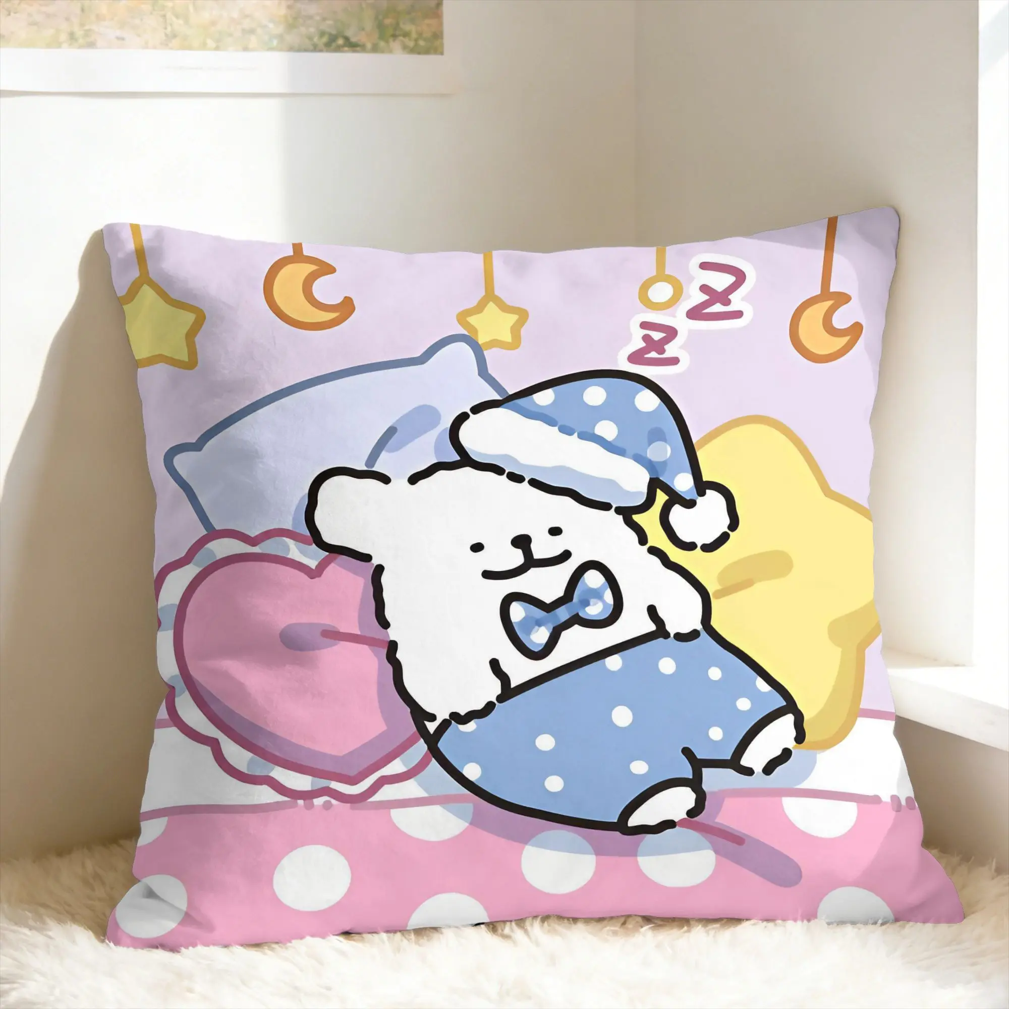 Cartoon Maltese Pillow Case Line Dog Puppy Fashion Pillow Cover Soft Pillowcases For Wedding Party Home Decor