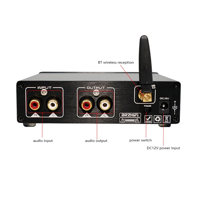 BRZHIFI Audio OF1 TP2399 Wzmacniacz TPA3250 HD Cyfrowy wzmacniacz do karaoke 130 W * 2 Wzmacniacz BT 5.0 HiFi Kino domowe