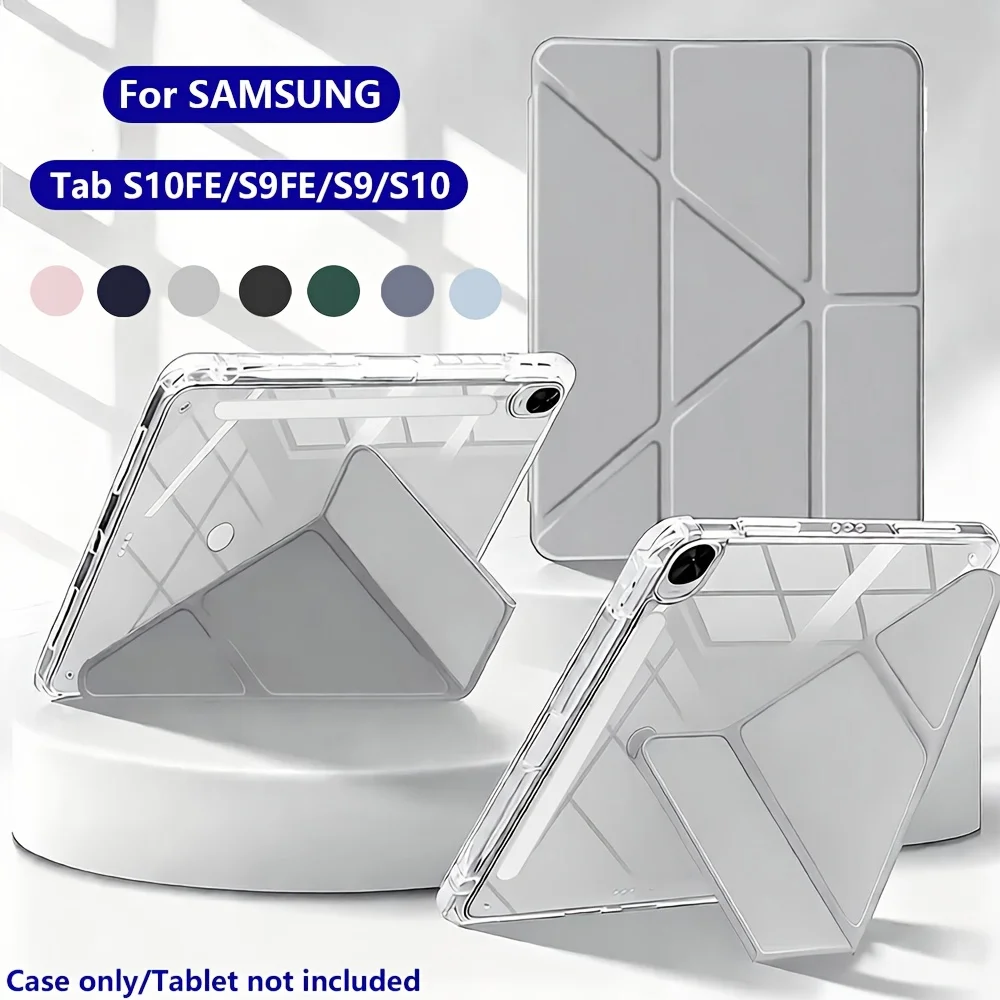 Fold Clear Acrylic Tablet Case for Samsung Tab A11 A9 8.7 inch A11 Plus A8 S10 FE S9 FE S6 Lite Cases Cover Master All Scenarios
