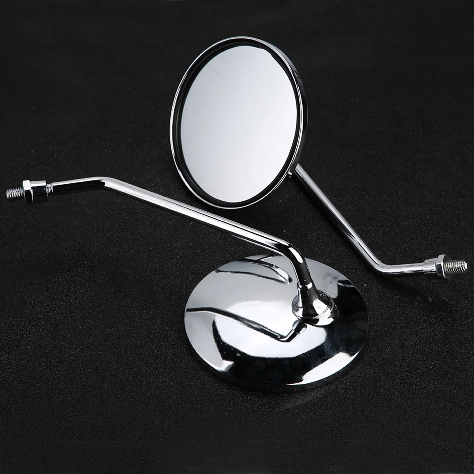 1 Pair 8mm Right and Left Side Motorcycle Rear View Mirror Round Motorcycle Rearview Mirrors Round Motorcycle Mirror