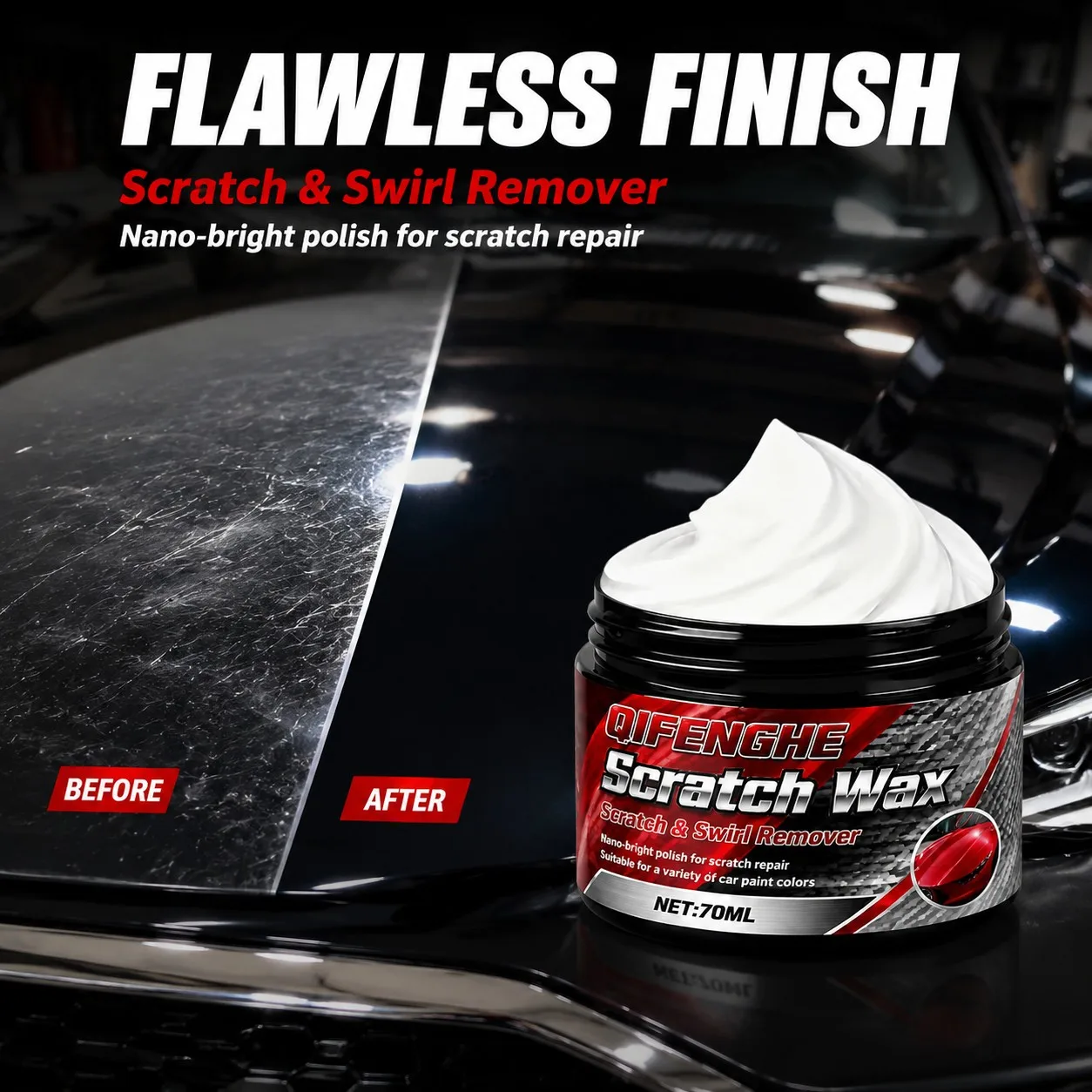 QIFENGHE Car Scratch Repair Wax Nano Bright Polish For All Vehicle Paint Colors