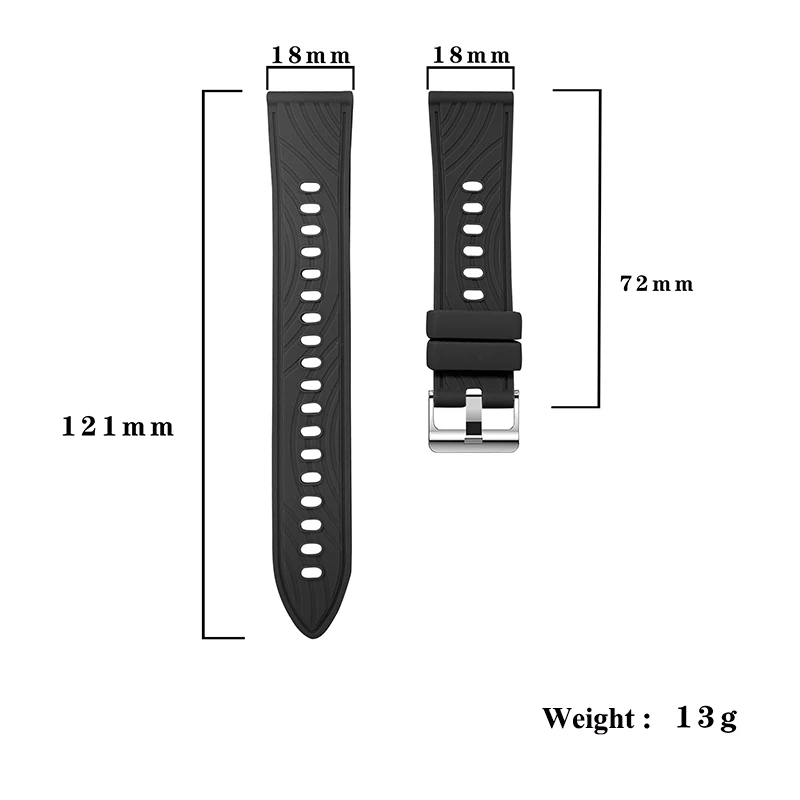 18mm Accessories for Huawei Gt4 41mm Strap Silicone Original Black Running Universally Unisex for Huawei Gt4 41mm Watchband 18mm