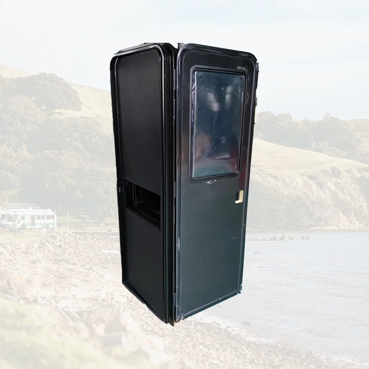 

RV Door Aluminum Alloy Frame And Seal Strip Mechanical Lock With Inner Door Safety Net And Insect Screen