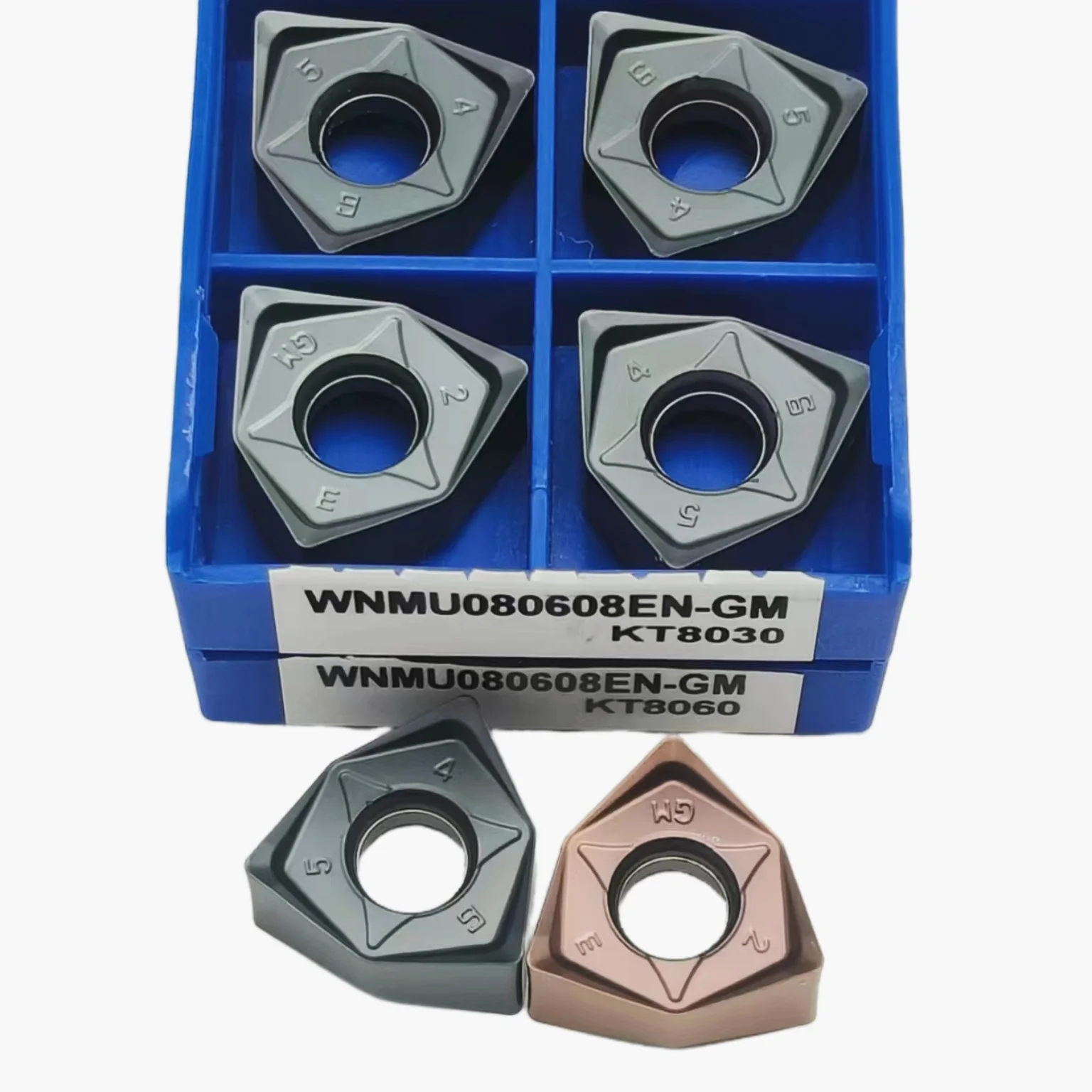 10 Stuks WNMU080608EN-GM Kt8030 Kt8060 Frezen Snijsnijmachine Carbide Inzetstukken Cnc Draaibank Draaigereedschappen Voor Roestvrij Staal