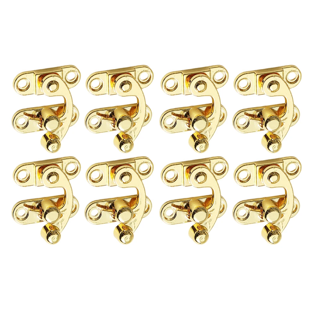 Vintage Zinc Alloy Buckle 8 Pieces Set for Secure Locking on Boxes and Cases Material Includes 32 Screws for Mounting