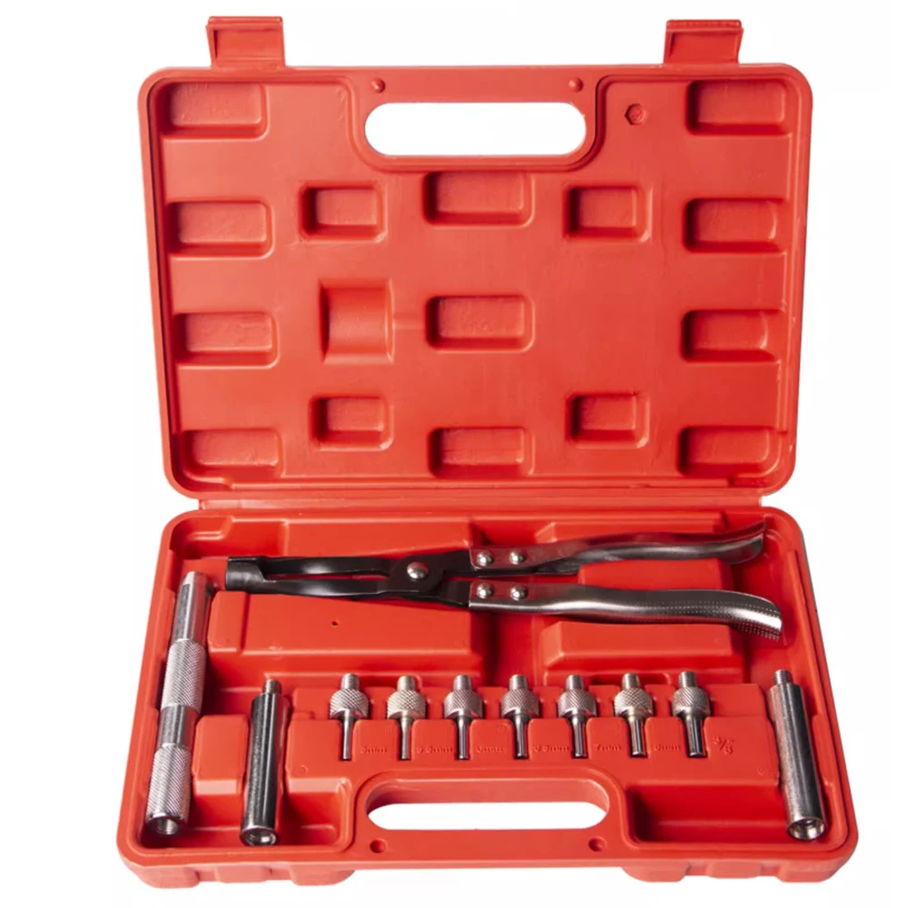 

11pcs Valve Oil Seal Plier Cylinder Head Spring Compressor Installer Remover Plier for Precision Machined Seal Driving Adapter