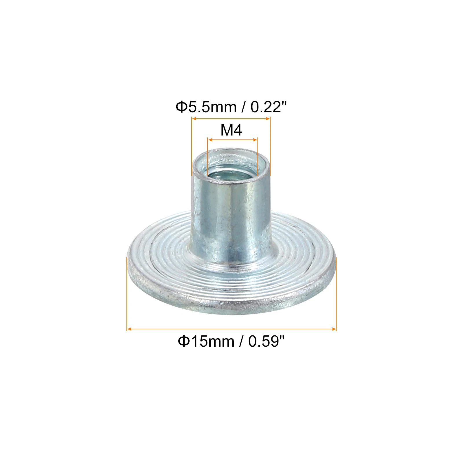 12/24Pcs M4 M5 M6 M8 M10 Carbon Steel Tee Nut Round Base T-nut 8-15mm Height Through Hole Flange Insert Female Thread Plate Nuts