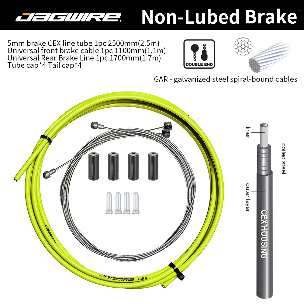 JAGWIRE MTB Rennrad Kabel Set Nicht geschmierte Bremse 5mm CEX Kabel Set Mountainbike Schaltwerk Kabel Gehäuse Kit universal Teile