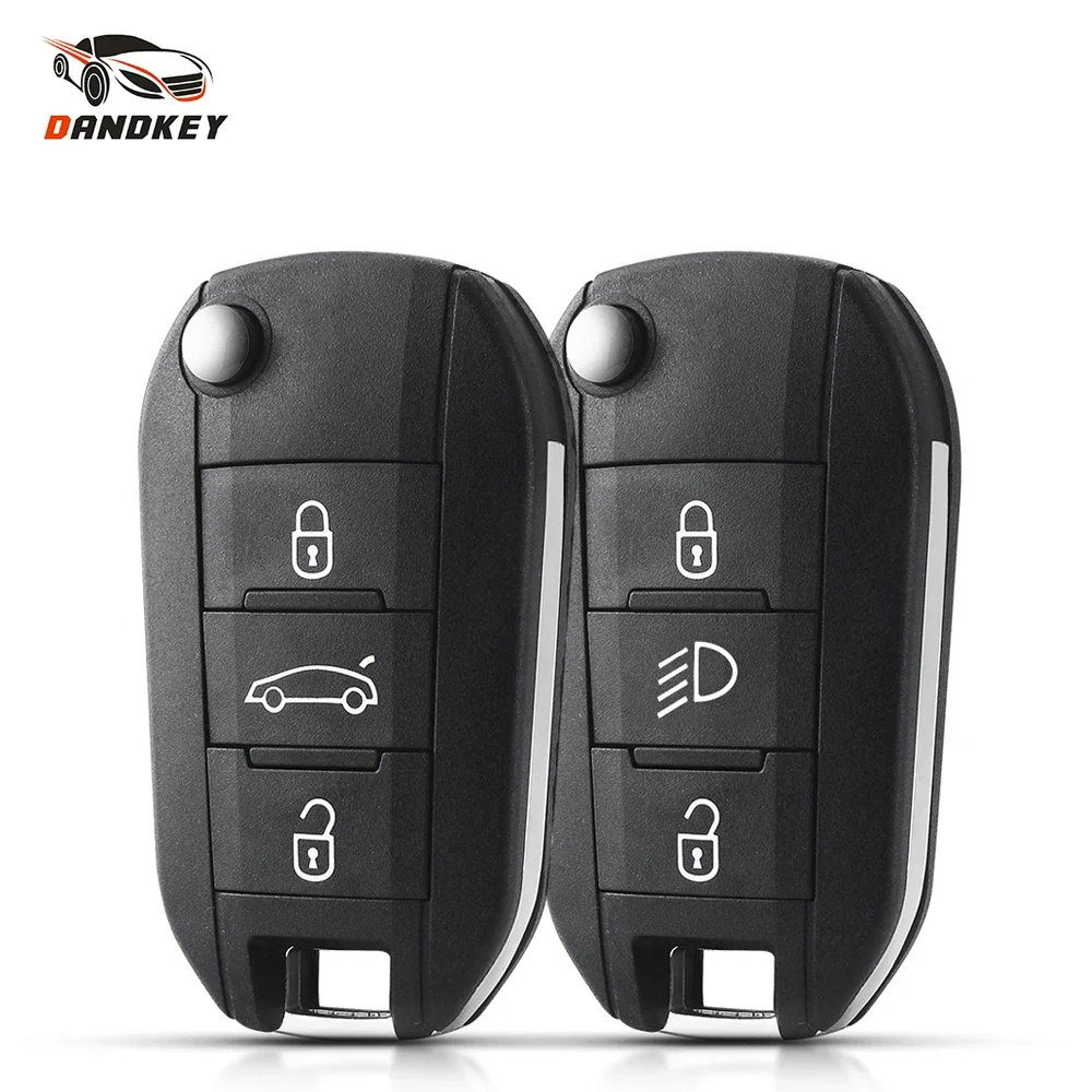 Dandkey Car Key For Peugeot 208 2008 301 308 508 5008 RCZ For Citroen C-Elysee C4-Cactus Headlight Middle Remote Key Shell Case