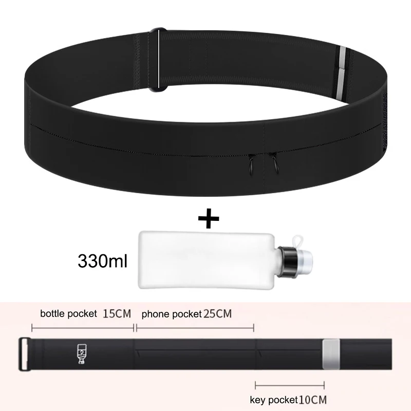 حزام ركض حقيبة الخصر مع زجاجة ماء النساء الرياضة حزمة مراوح الرجال الهاتف الحقيبة الركض حقائب الجيم الترطيب تشغيل الملحقات #3