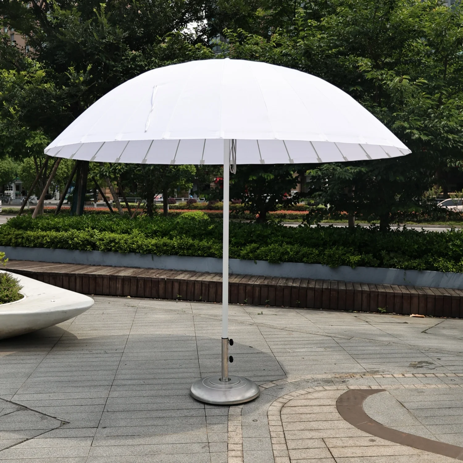 3M Modern Large Waterproof Sunshade Outdoor Parasol Patio Umbrella Pulley Rope Aluminum Glassfiber Eco Friendly Hotel Garden