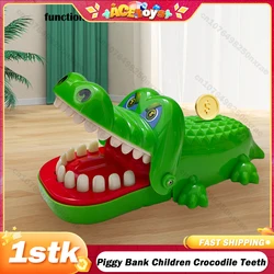 Piggy Bank Children Crocodile Teeth Coins Sharks Finger Biting Mouth Pulling Saving Money Cartoon Party Favor Spoof Toys for Kid