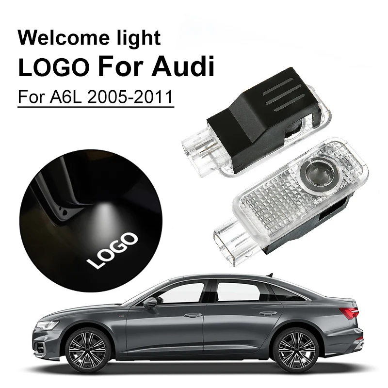 Customized LOGO LED Light  For Audi A6L 2 Pcs Car Door Welcome Light Door Warning Signal Lamp Auto Accessories ﻿