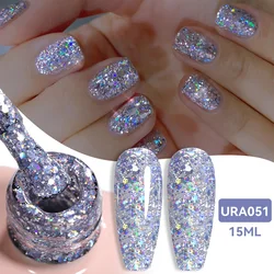 UR SUGAR 15ml Sparkling Glitter Series Gel Nail Polish Shiny Sliver Semi Permanent Soak Off UV Gel Nail Art Varnish Manicure