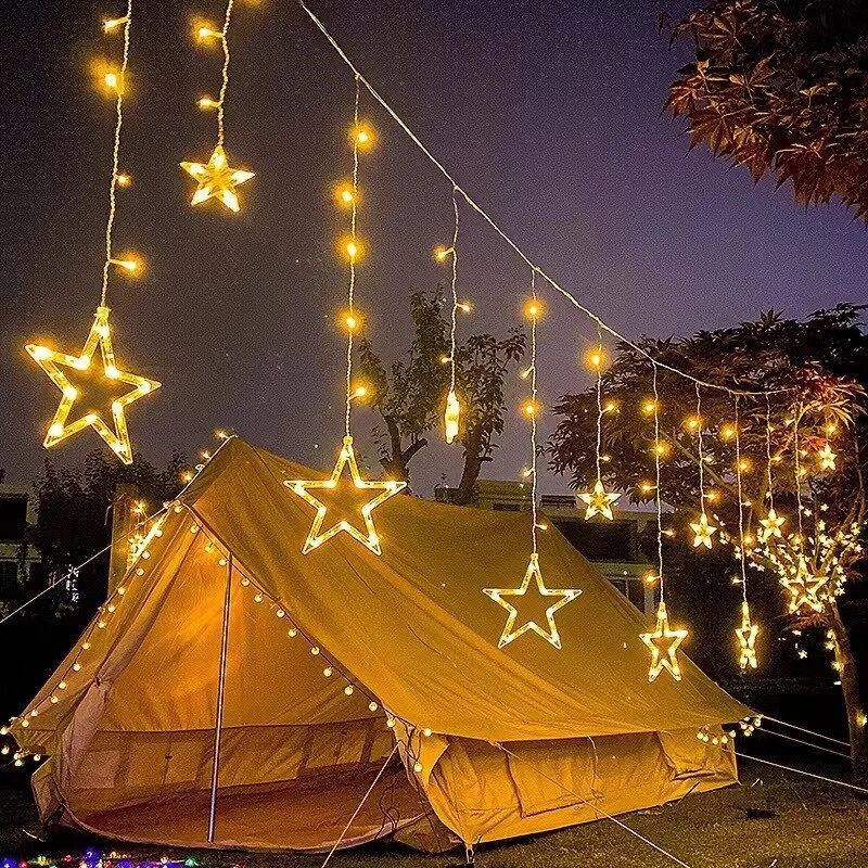 

Moon Star Fairy Lights 2.5M 138 Led Christmas Star String Light Garland Led Curtain For Wedding Home Party Birthday Decoration