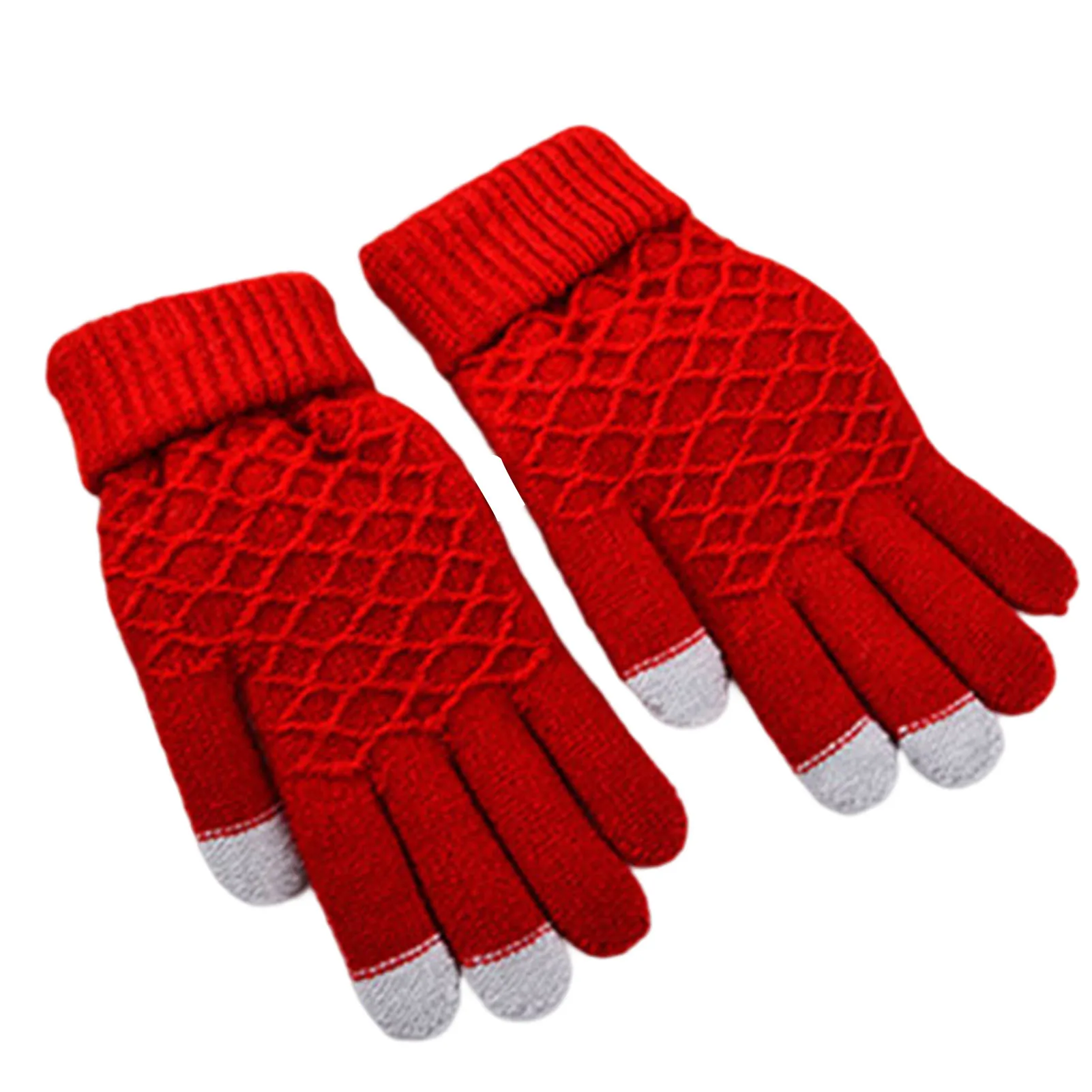 Knitted Full Finger Mittens Textural Skin Feeling Surface Gloves for Outdoor Activities Supplies C66