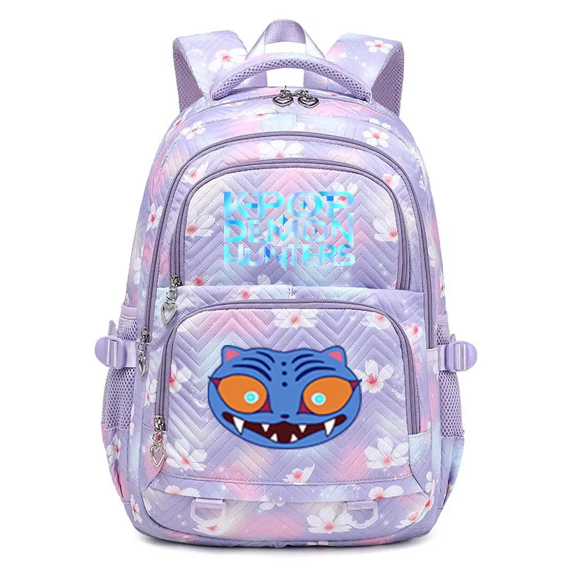 KPop Demon Hunters Backpack Cat Derpy Print Cartoon School Bag High Quality Large Capacity Boys Girls Student Leisure Backpacks