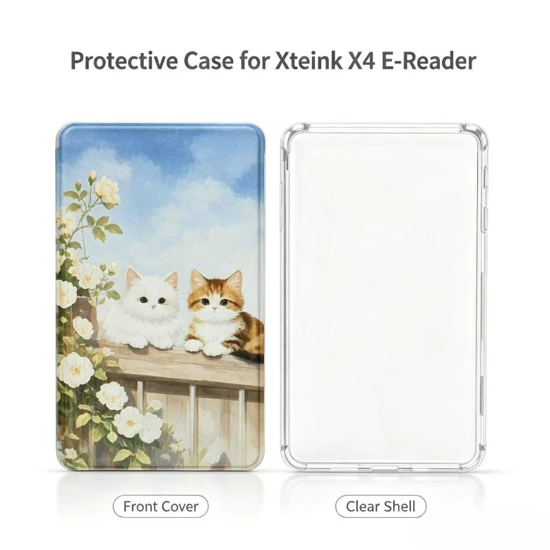 XTEINK X4pro Magnetic Portable Protective Case Cat Cute Electronic Book Reader Anti-fall and Scratch Protective Case