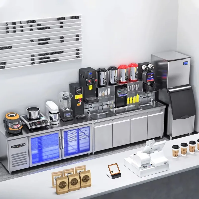 

One-stop Solution Complete Collection Boba Tea Shop Packaging Ingredients Machinery Milk Tea Bar Equipment Pearl Tea Table