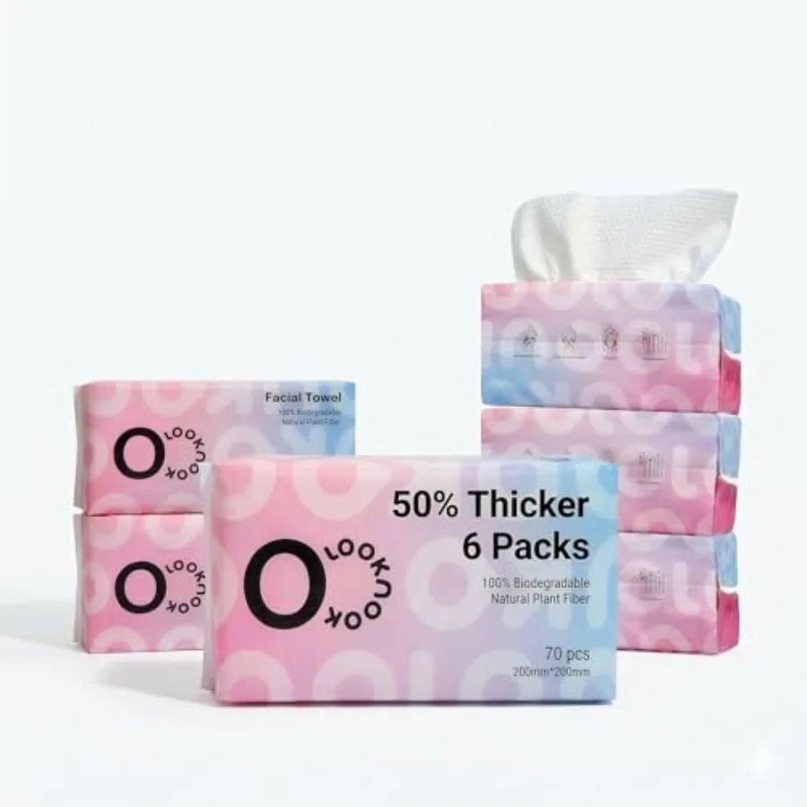 

Одноразовые полотенца для лица, на 50% более плотные, мягкие, для чувствительной кожи, многофункциональные салфетки для уборки, 70 штук, 6 упаковок