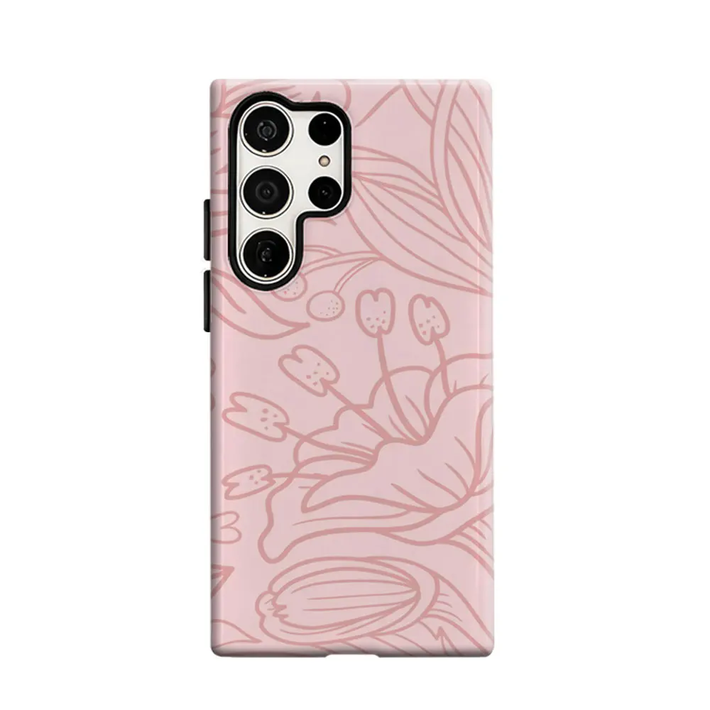 CaseLumi Phone Case For Samsung Galaxy S25 S24 S23 Ultra Plus HD Hard Pastel Floral Dream Double Layer Cover Film Shell