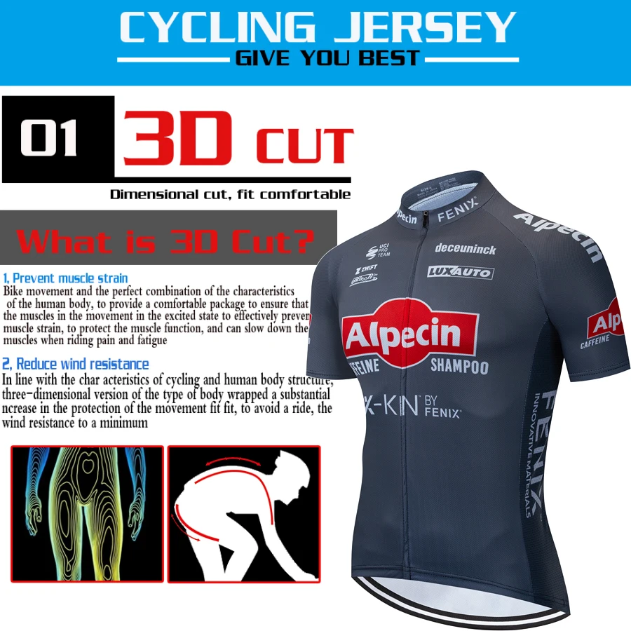 Alpecin Jersey Cycling Men\'s Clothing 2024 Equipment Man Complete Uniform Shorts Mtb Blouse Set Bike Sports Male Pants Outfit