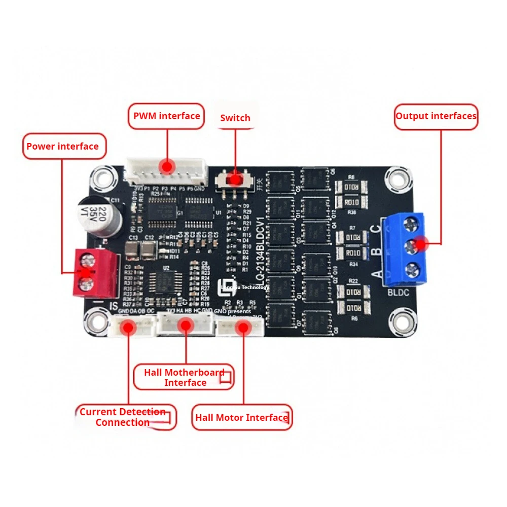 

Universal LQ-2134BLDCV1 Brushless Motor Driver Board with Hall 10-20V BLDCPlus Brushless Driver Module Support PWM+IO Control