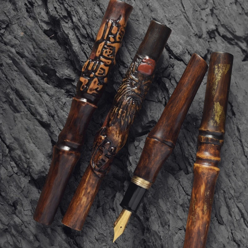 WRITE BEAST Master Writing Fountain Pen Handmade Bamboo and Wood Lacquer Imported From Japan Pearl Pen Original Calligraphy Pen