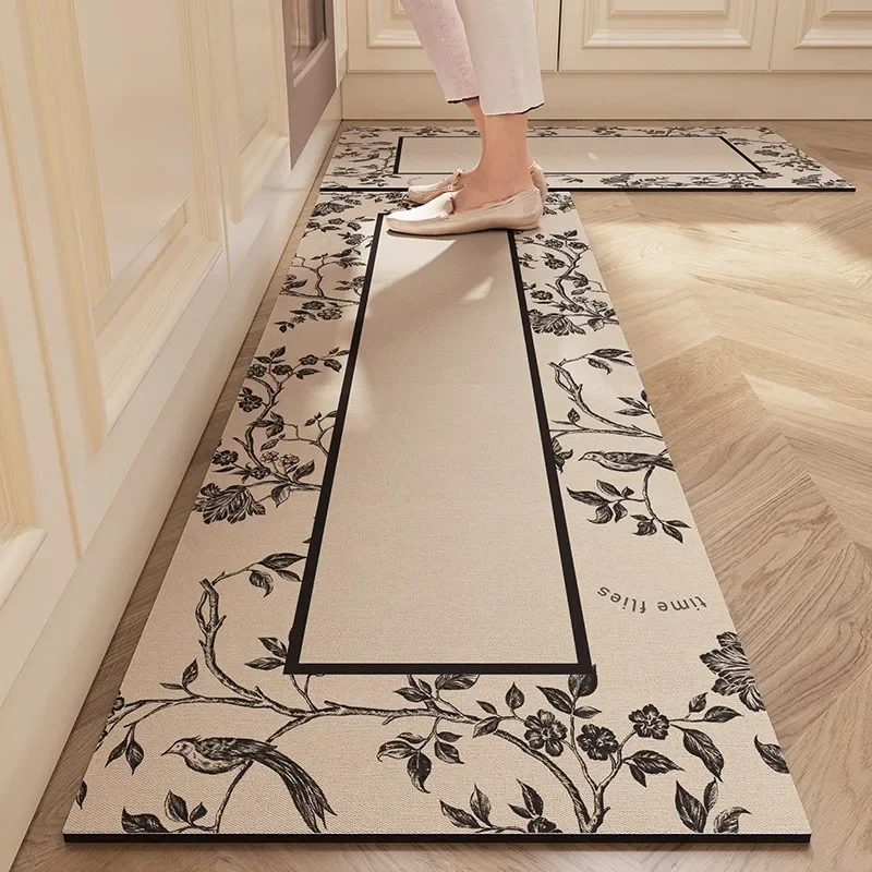 

Кухонный напольный коврик из ПВХ, кожаный водонепроницаемый ковер, противоскользящий маслостойкий ковер, нескользящий коврик для украшения дома, длинные коврики для ног 주방바닥매트 주방발매트