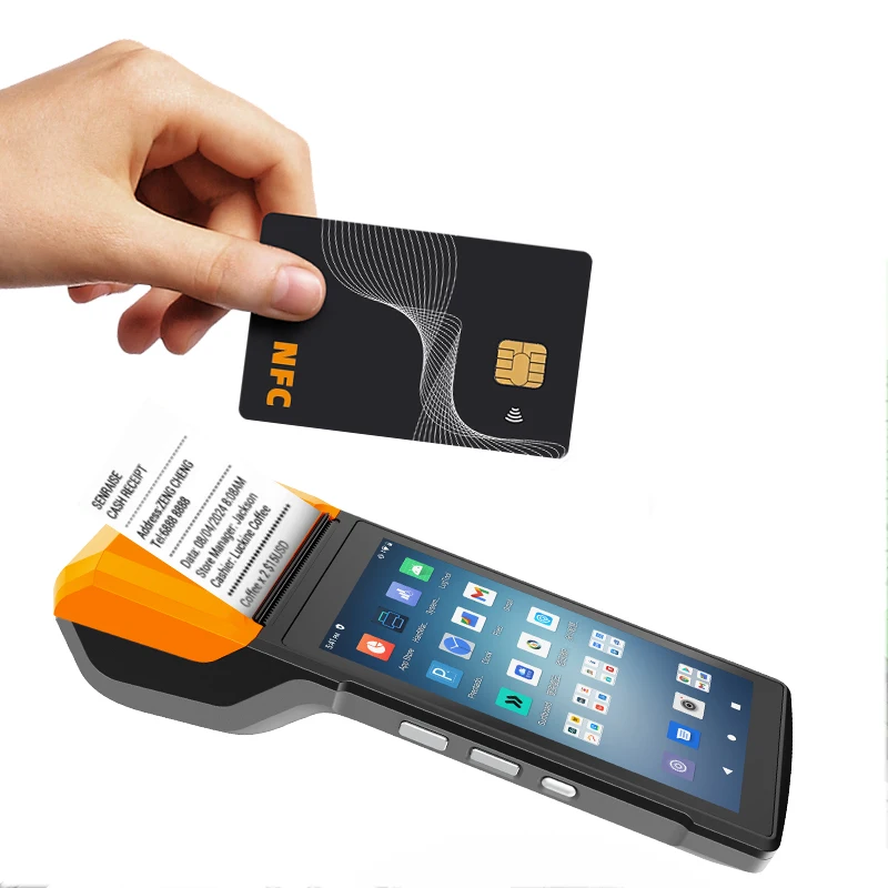 Ordem de fábrica 6 "HD Android 13 Terminal portátil Android NFC POS portátil para supermercado e mercearia