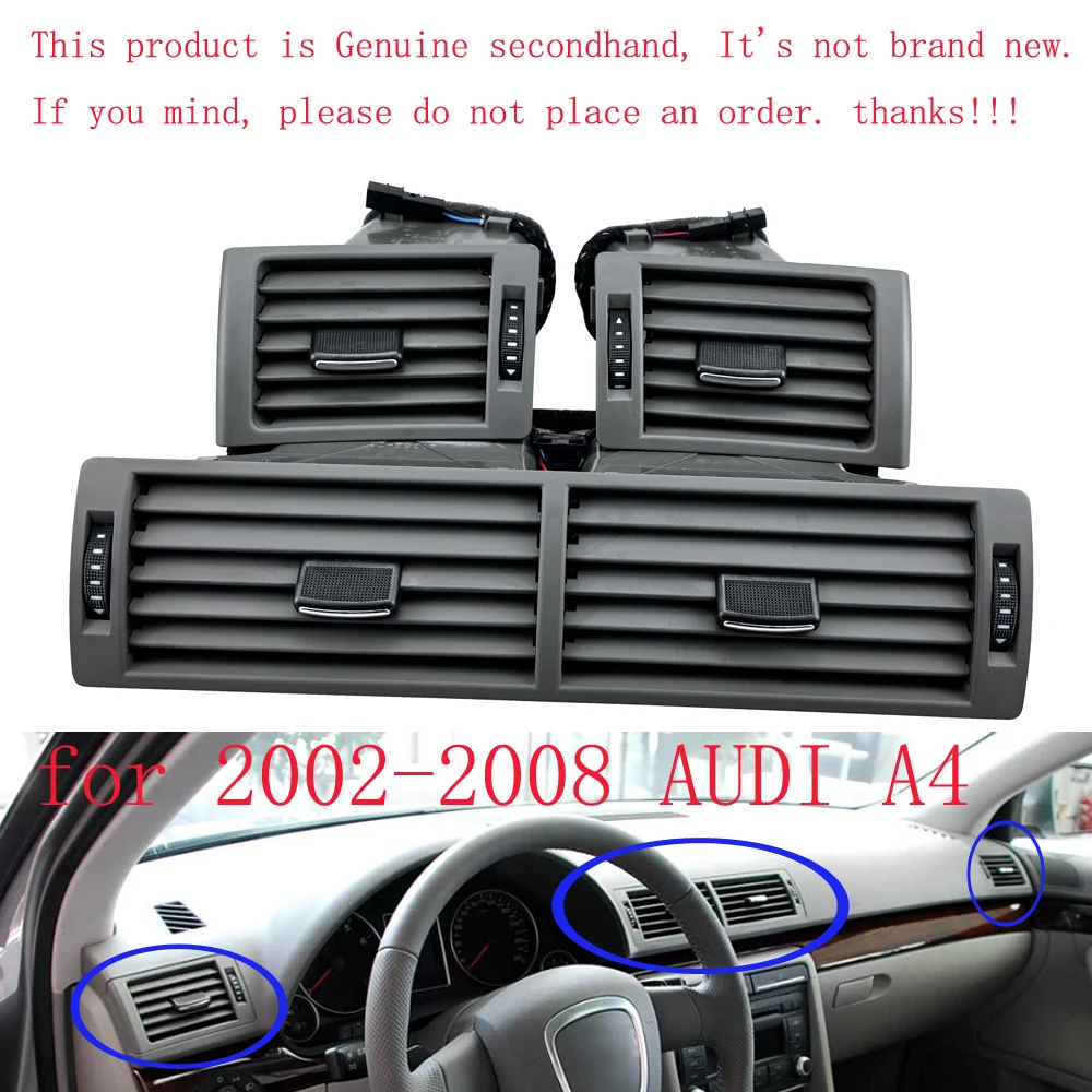 

WQLSK For Audi 2002-2008 A4 Front Dashboard Air Conditioning Outlet Vent 4382-01 4383-01 4384-01 Air Conditioner Outlet