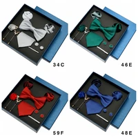 Conjunto cuadrado de bolsillo para corbata, caja de regalo para hombres y mujeres, boda, fiesta, negocios, corbata, gemelos, broche, práctico, Color sólido, venta al por mayor