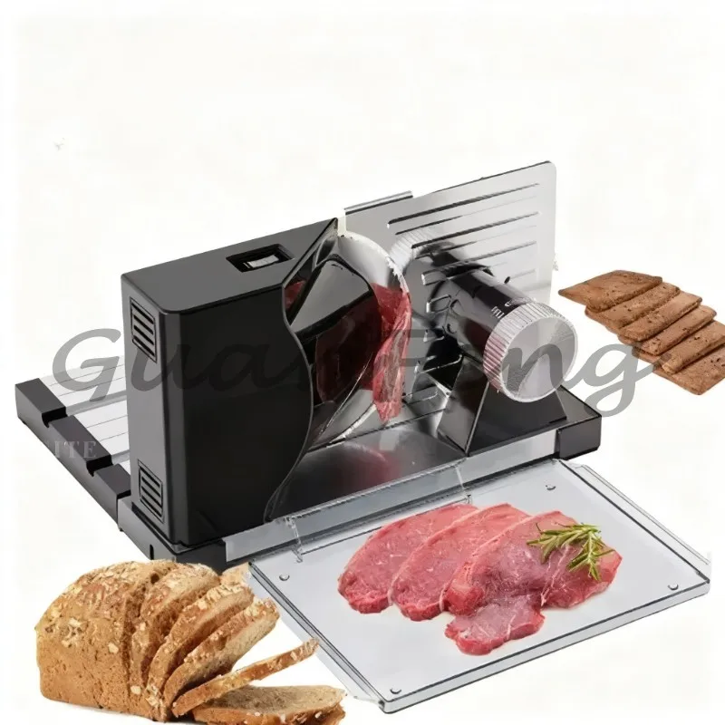 0-18mm Adjustable Meat Slicer with Pure Copper Motor, Commercial & Household Lamb Roll Cutting Machine