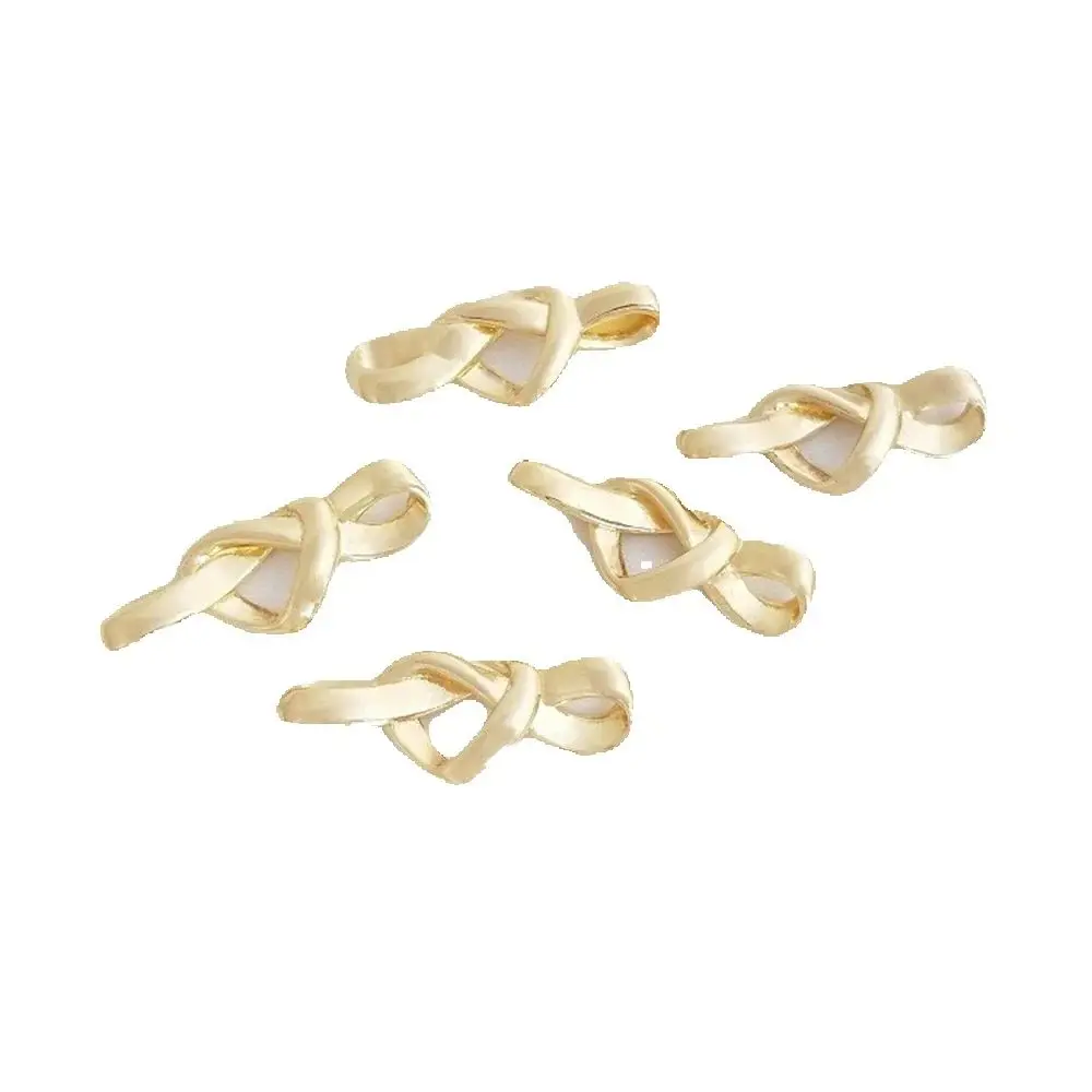 

14K Gold Heart Knot Connector Love Bow Accessories Handmade Diy Necklace Bracelet Jewelry Accessories K197
