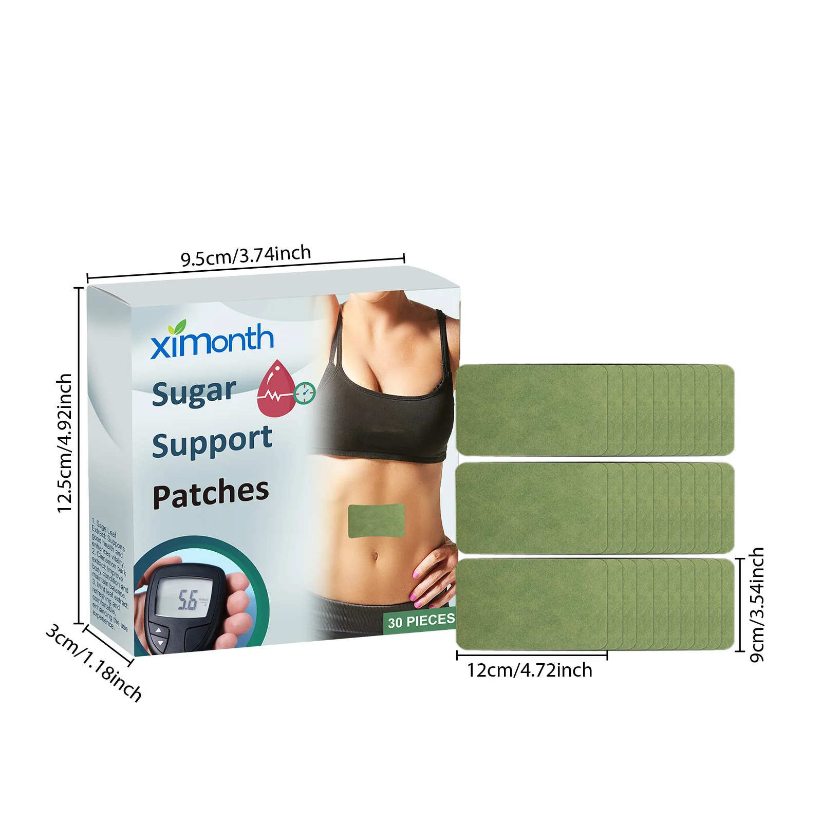 Blood Pressure Relief Plaster Blood Sugar Control Relieve Dizziness Discomfort Reduce Stress Anxiety Diabetic Treatment Patch