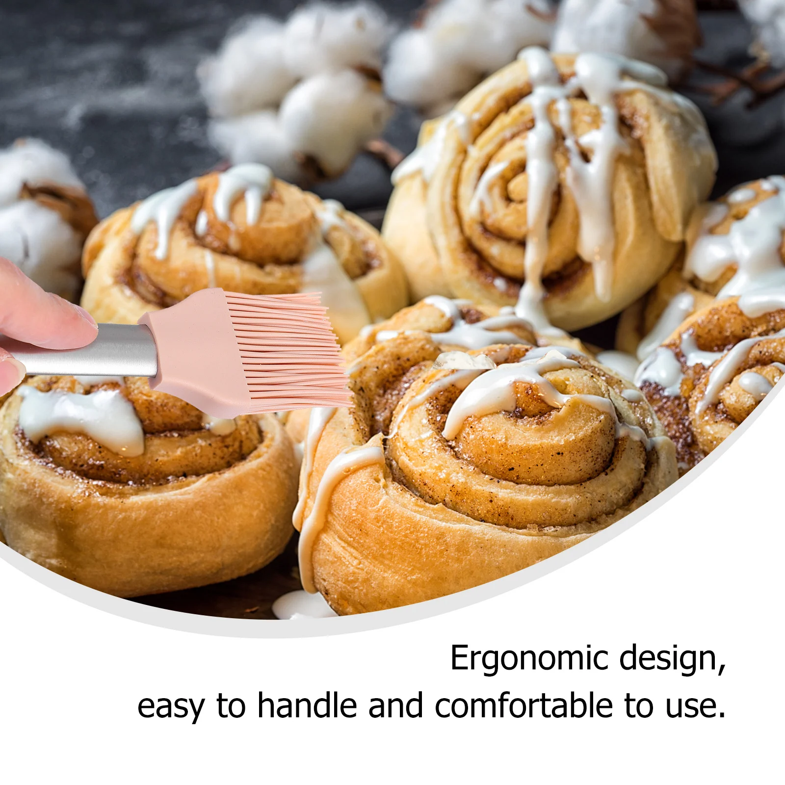 

3Pcs Silicone Cake Mold Scraper Oil Brush Set Food-Grade Flexible Baking Tool Kit for Cake Decoration Silicone Scraper