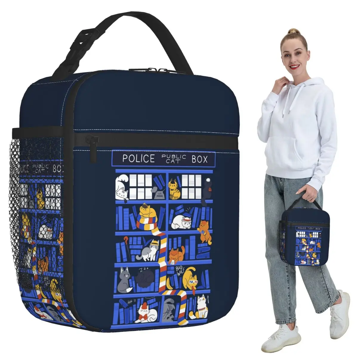 Library Box Who Insulated Lunch Bag for Women Office Cooler Thermal Food Box Tote Portable Lunch Boxes Container