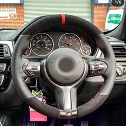 Customized Car Steering Wheel Cover Suede Braid For BMW F87 M2 F80 M3 F82 M4 M5 F12 F13 M6 F85 X5 M F86 F33 X6 M F30 M Sport