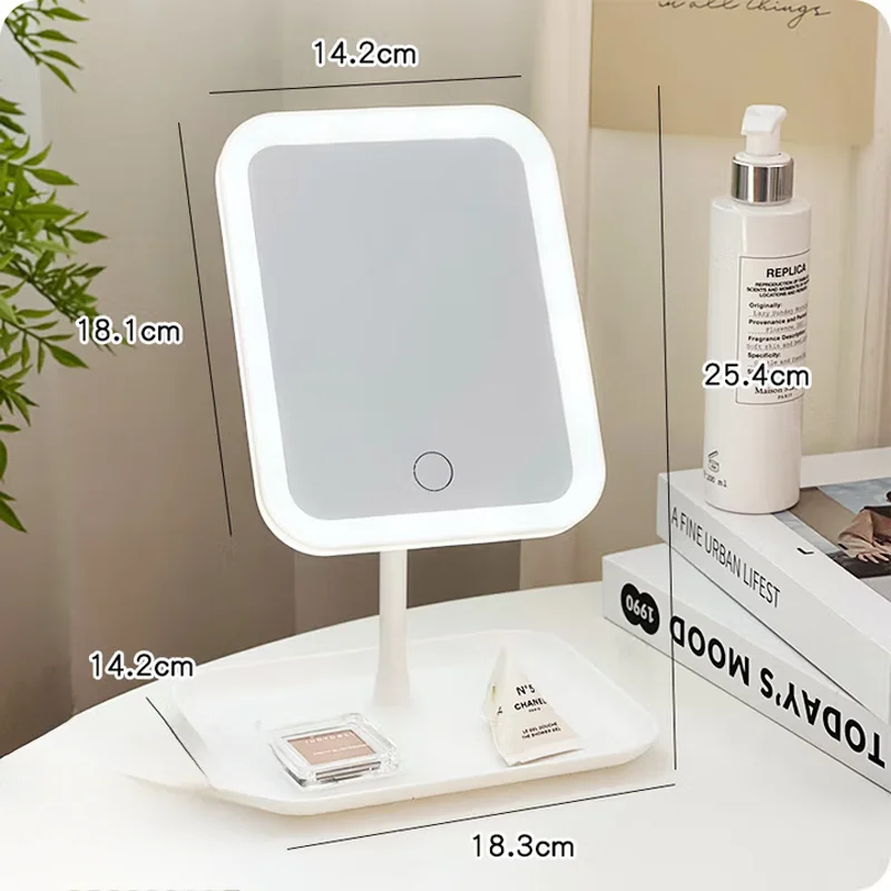 LED makeup mirror intelligent adjustable three color flat makeup mirror desktop fill mirror adjustable mirror