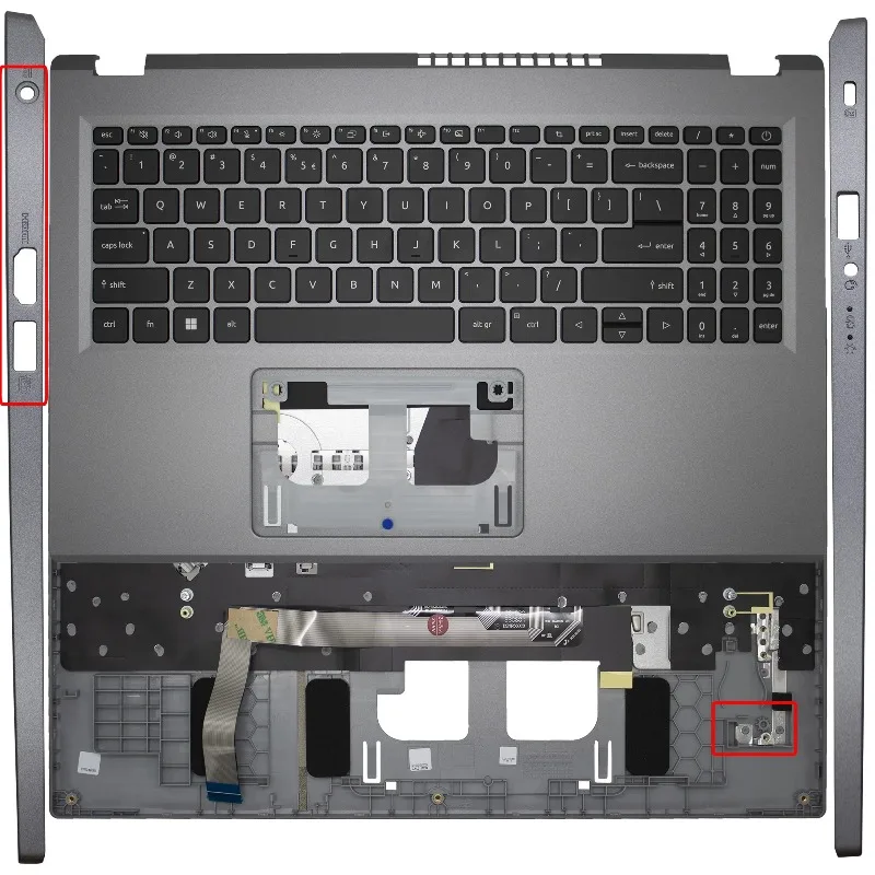 Coque supérieure de remplacement grise avec clavier pour Acer Aspire A515-58M N23C3 A315-510P-24P N23Q11