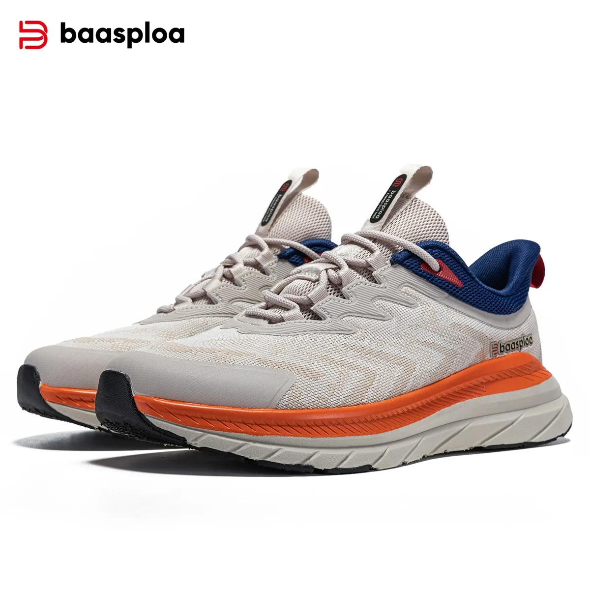 Baasploa Men Running Shoes Mesh Breathable Shockproof Men Running Shoes Comfortable Lightweight Casual Non-Slip Men Sneakers