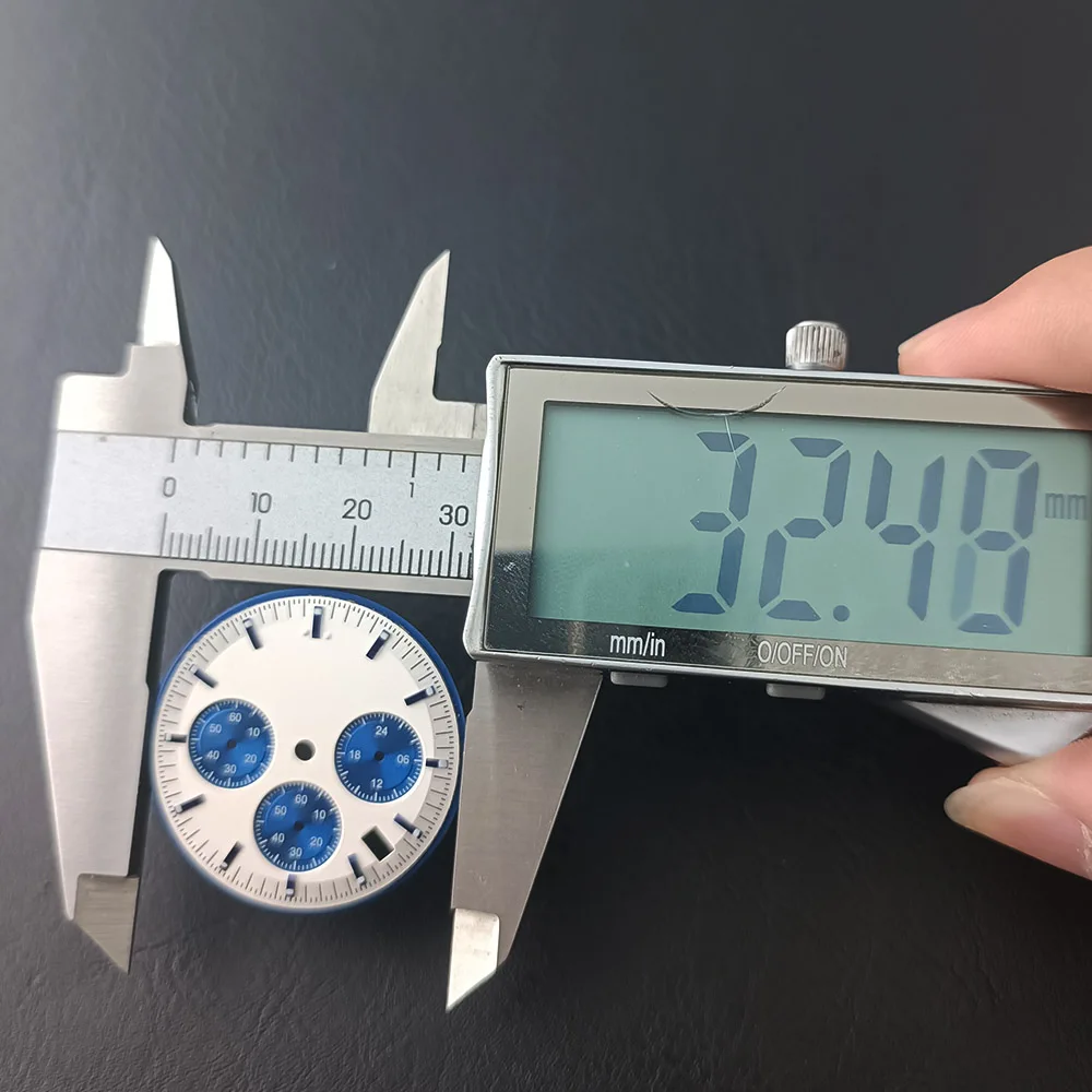32.5mm Dial VK63 Dial VK63 Panda Dial Chronograph Electronic Multifunctio Luminous Dial VK63 Hands Fits VK63 Movement