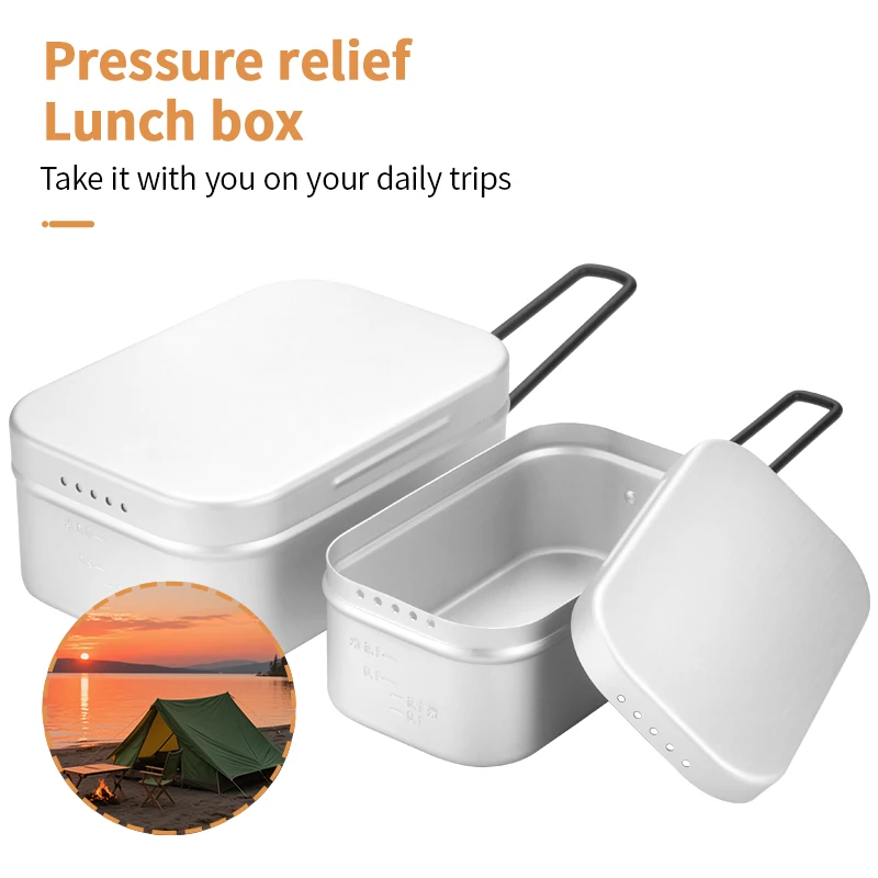 

Ланчбокс Bento, быстронагревающаяся походная миска, алюминиевая обеденная коробка, походные миски, кастрюля со складной ручкой для кемпинга, приготовления пищи