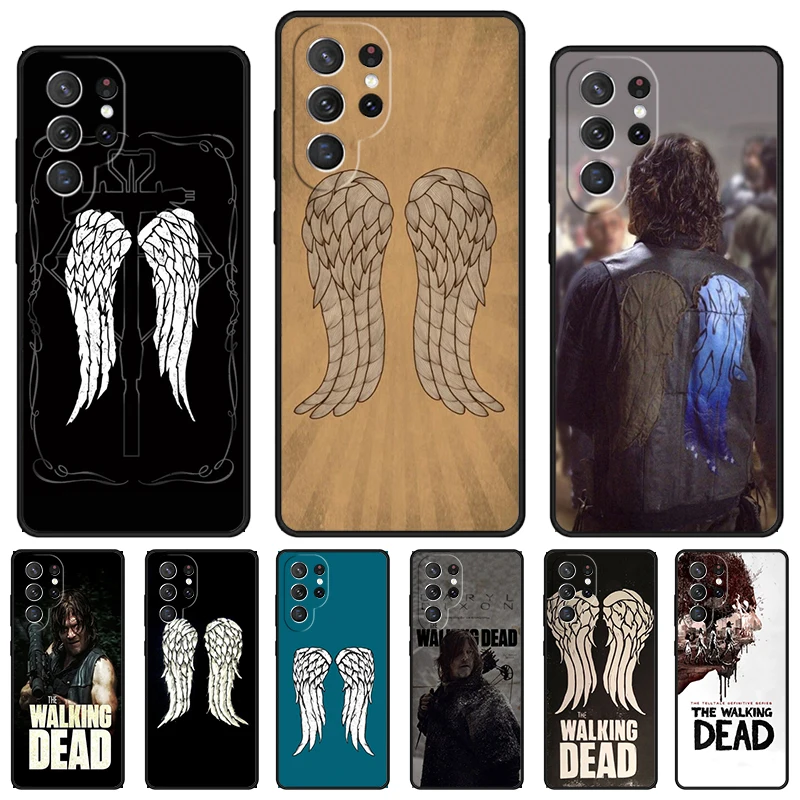 Daryl Dixon Wings Zombie phone case For Samsung Galaxy S24 S23 S22 Ultra Note 10 20 Plus S8 S9 S10 S20 S21 FE Cover