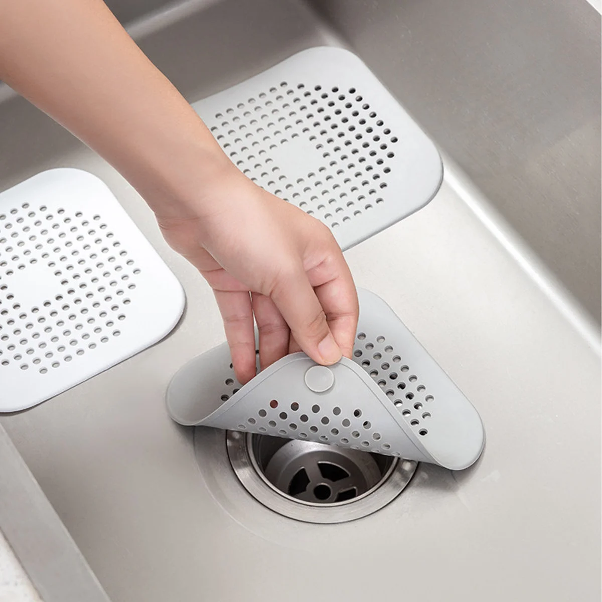 10pcs Square Drain Strainer Efficient Hair Residue Trap for Sink & Bathtub