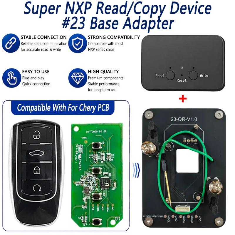 For Chery Key All NXP Smart Keys Clones 4 Tokens &  Unlimited Version Super NXP Killer Read Copy Device With Adapter Base