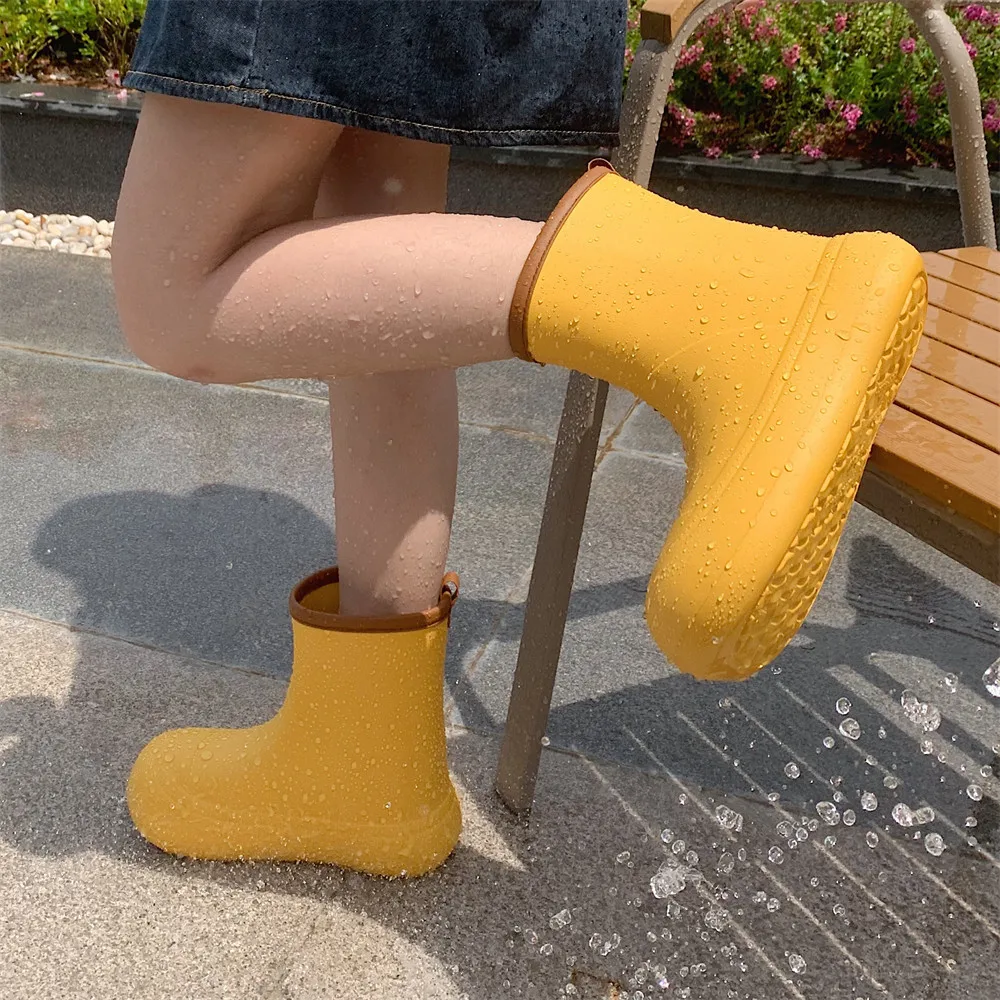 ​Waterproof Rain Boots Women Non-slip Ankle Height Garden Outdoor Home Use Quick Dry Comfortable Rain Footwear