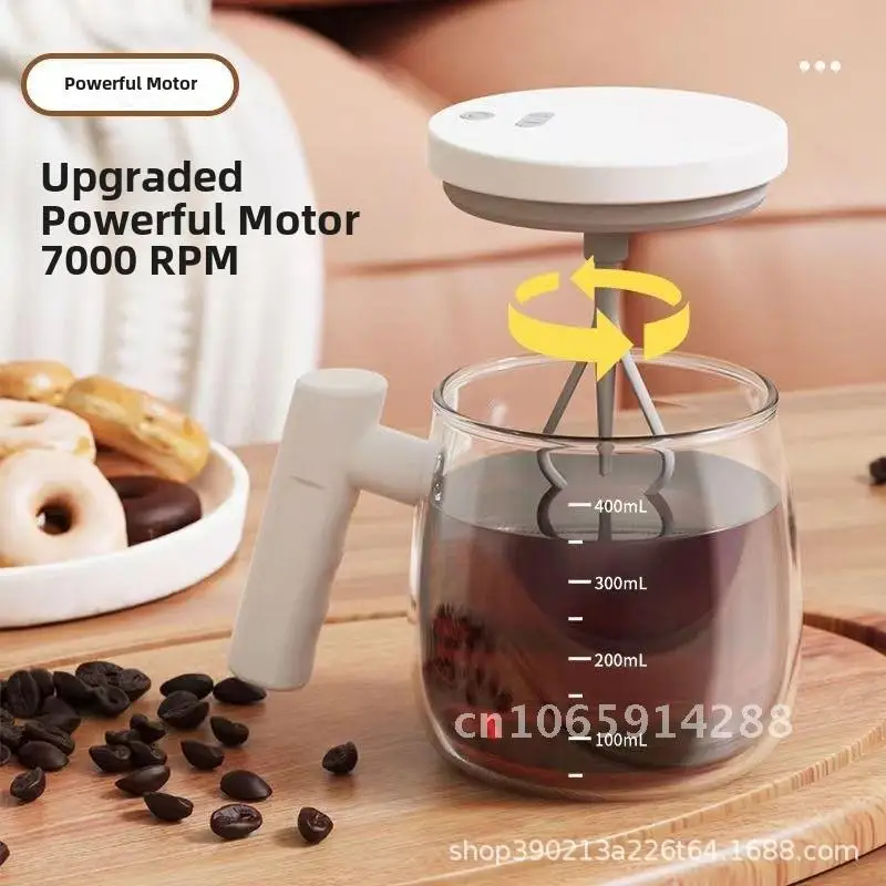 

Electric Portable Mixing Cup 2025 Silent Rotary Automatic Coffee Milk Powder Shake Cup Modern Minimalist Glass Design
