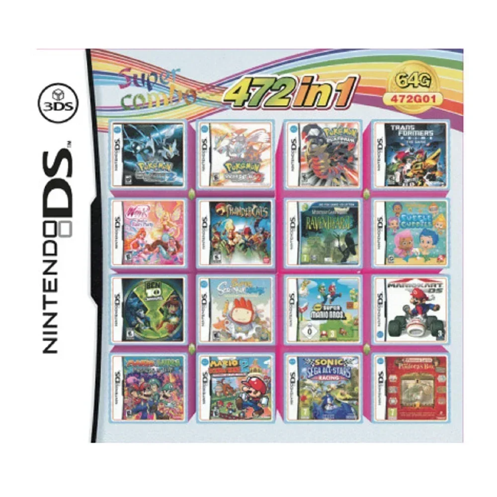 Pokemon DS NDS 3DS Game Card Simplex 486/489/500/520/5208/510/482/468 In1 Video Games Cartridge For NDS NDSL NDSi 3DS 2DS